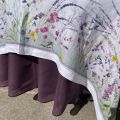 Round cotton  and Teflon tablecloth "Coucke" uni plum color