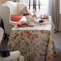 Tessitura Toscana Tellerie, square coton tablecloth "Cardellino"