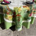 Nappe ronde unie coton et Teflon "Coucke" brocoli