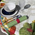 Round cotton  and Teflon tablecloth "Coucke" brocoli