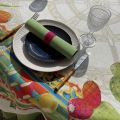 Round cotton  and Teflon tablecloth "Coucke" brocoli