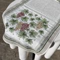 Webbed table runner  Jacquard grapes "Vignobles" ecru Tissus Tosseli