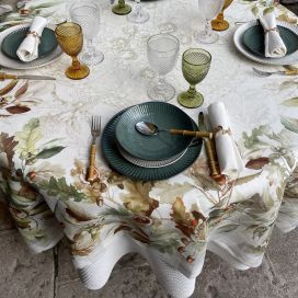 Tessitura Toscana Telerie, rectangular linen tablecloth "Ballotte"