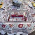 Provence Jacquard placemat "Garance" yellow and red color from Tissus Toselli in Nice