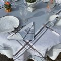 Rectangular Jacquard polyester tablecloth "Coloquinte" grey from "Sud Etoffe"