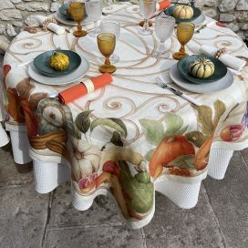 Tessitura Toscana Telerie, square linen tablecloth "Cenerentola"
