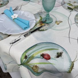 Tessitura Toscana Tellerie, square linen tablecloth "Balloons"
