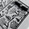 Set de table Jacquard "Lausanne" blanc et noir  Tissus Toselli, Nice