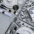 Set de table Jacquard "Lausanne" blanc et noir  Tissus Toselli, Nice