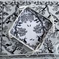 Coated cotton bread basket with laces "Jura" white and black