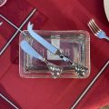 Silvery metal butter knife spreader "Cheese and mouse"