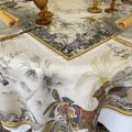 Carré de table en lin "Exotic Christmas" Tessitura Toscana Telerie