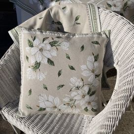 Provence Jacquard cushion cover "Magnolia" from Tissus Toselli in Nice