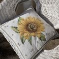 Housse de coussin Jacquard "Sunflower" Tissus Toselli, Nice