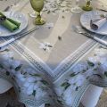 Rectangular Jacquard tablecloth Magnolia by Tissus Toselli