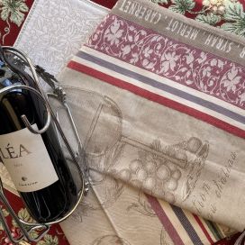 Jacquard kitchen towel "Grands vins" by Tissus Toselli