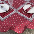 Round tablecloth in cotton "Bastide" red "Marat d'Avignon"
