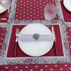 Rectangular tablecloth in cotton "Bastide" red Marat d'Avignon"