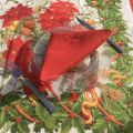 Damasked table napkin "Cigale" red