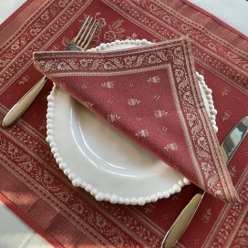 Reversible Jacquard placemat "Durance" red