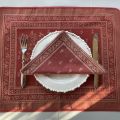 Reversible Jacquard placemat "Durance" red