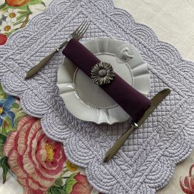 Rectangular table mats, Boutis fashion "Lavande" color by Blanc Mariclo
