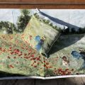 Plaid carré en Jacquard Les Coquelicots de Claude Monet