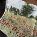 Plaid carré en Jacquard Les Coquelicots de Claude Monet