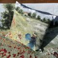 Provence Jacquard cushion cover "Les Coquelicots" Claude Monet