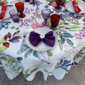 Tessitura Toscana Tellerie, round hemp tablecloth "Maui"