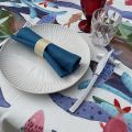 Tessitura Toscana Telerie, serviette de table en lin bleu "Seaport"