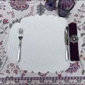 Set de table ovale en Boutis blanc "Lindsay"