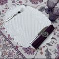 Oval table mats "Boutis fashion", white "Lindsay"