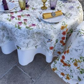 Tessitura Toscana Telerie, round linen tablecloth "Gravure"