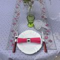 Quilted cotton table runner "Avignon" grey and fuchsia by Marat d'Avignon