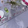 Quilted cotton table runner "Avignon" grey and fuchsia by Marat d'Avignon