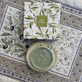 Soap dish and Olive blossoms bar soap