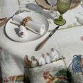 Tessitura Toscana Telerie, rectangular linen tablecloth "Rooster"