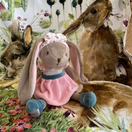 Barbara Bukowski - Rabbit Little Bunny Sisters pink and blue