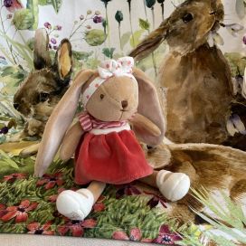 Peluches Bukowski - Lapin Little Bunny sisters rose foncé
