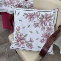 Housse de coussin Jacquard "Magnolia" rose Tissus Toselli, Nice