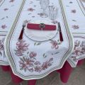 Chemin de table Jacquard Magnolia rose Tissus Tosseli