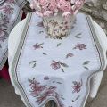 Chemin de table Jacquard Magnolia rose Tissus Tosseli