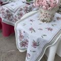 Webbed table runner  Jacquard Magnolia pinkTissus Tosseli