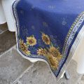 Chemin de table Jacquard Sunflower  bleu Tissus Tosseli