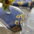 Chemin de table Jacquard Sunflower  bleu Tissus Tosseli