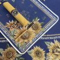 Provence Jacquard placemat "Sunflower" blue from Tissus Toselli in Nice