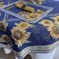 Provence Jacquard placemat "Sunflower" blue from Tissus Toselli in Nice