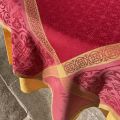 Nappe rectangulaire Sud Etoffe, Jacquard polyester "Alicante" rouge et curry