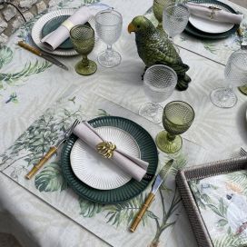 Set de table lin et polyester enduit "Botanique"
